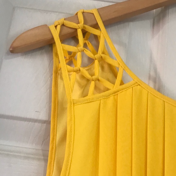 Used Pleated Sheath Dress Yellow - Picture 8 of 8